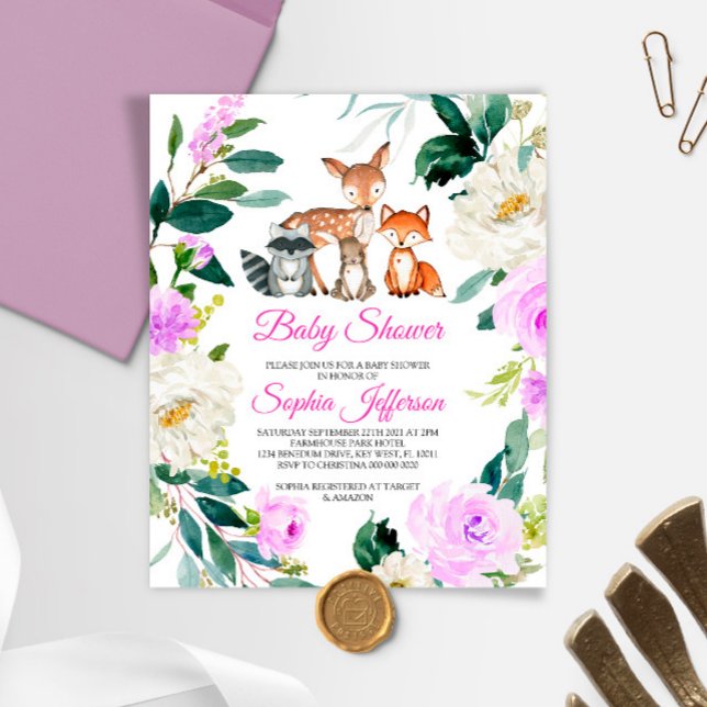 Budget Woodland Animals Baby Shower Invitation (Creator Uploaded)