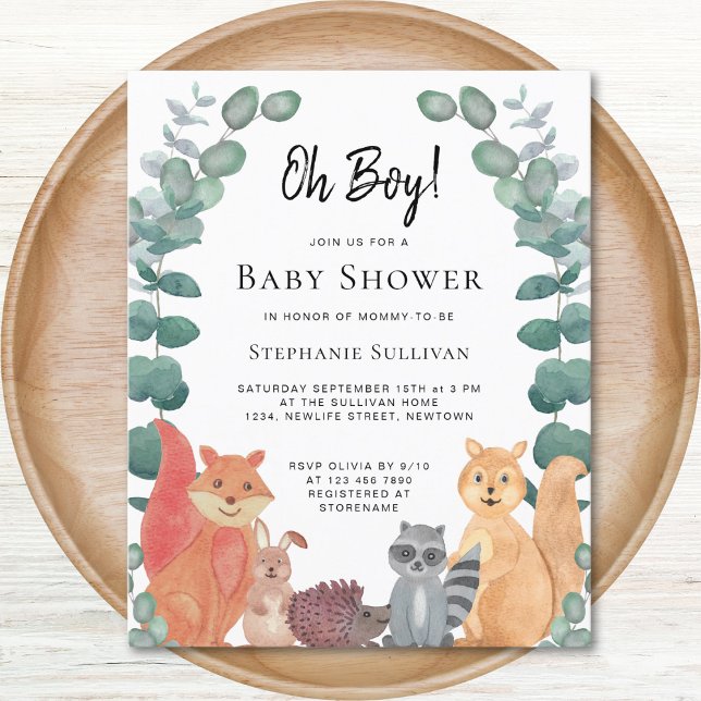 Budget Woodland Forest Animals Baby Shower Invite (Creator Uploaded)