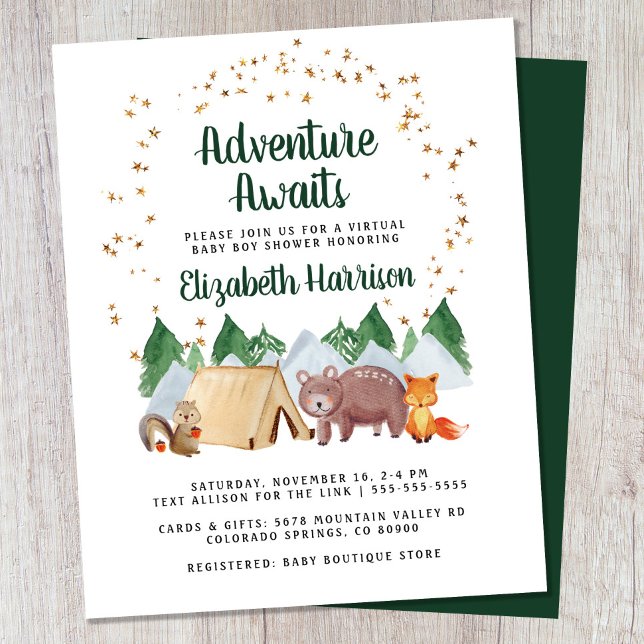 Budget Woodland Virtual Baby Shower Invite (Creator Uploaded)