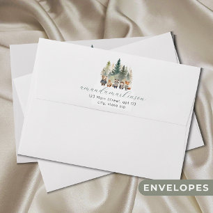 Budget Woodland Watercolor Baby Shower Envelope