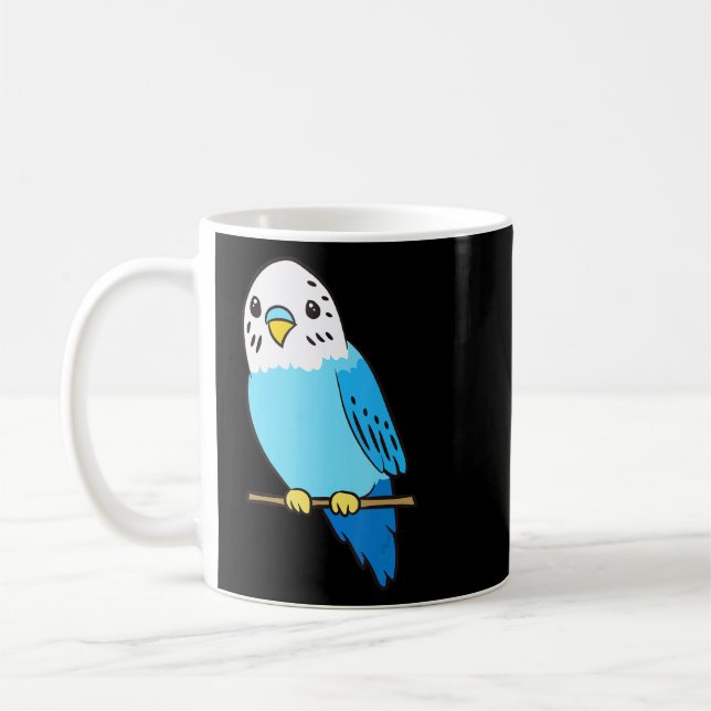 Budgie Bird Parakeet Cute Parakeet Blue  Coffee Mug (Left)