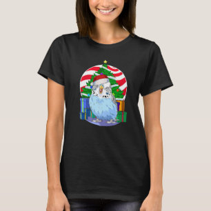 Budgie Blue Parakeet Santa Christmas Tree Decor T-Shirt