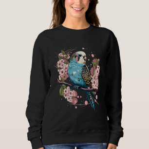 Budgie Budgerigar Bird Japanese Cherry Sakura Flow Sweatshirt