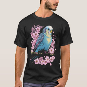 Budgie Budgerigar Bird Japanese Cherry Sakura Flow T-Shirt