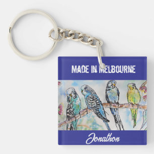 Budgie Budgerigar Bird Made In Melbourne Birds Key Ring