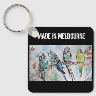 Budgie Budgerigar Bird Made In Melbourne Birds Key Ring