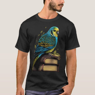Budgie Budgerigar Book Parakeet Bird Bookworm Read T-Shirt