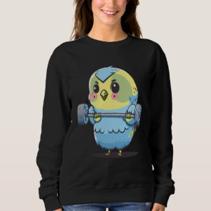 Budgie Budgerigar Parakeet Lifting Bodybuilder Gym Sweatshirt