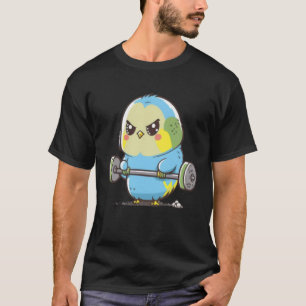 Budgie Budgerigar Parakeet Lifting Bodybuilder Gym T-Shirt