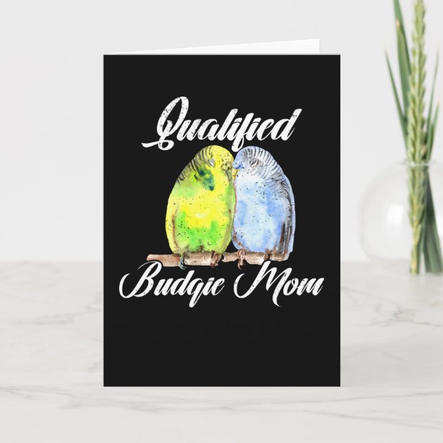 Budgie Budgie Sittet Mama Parrot Card (Front)