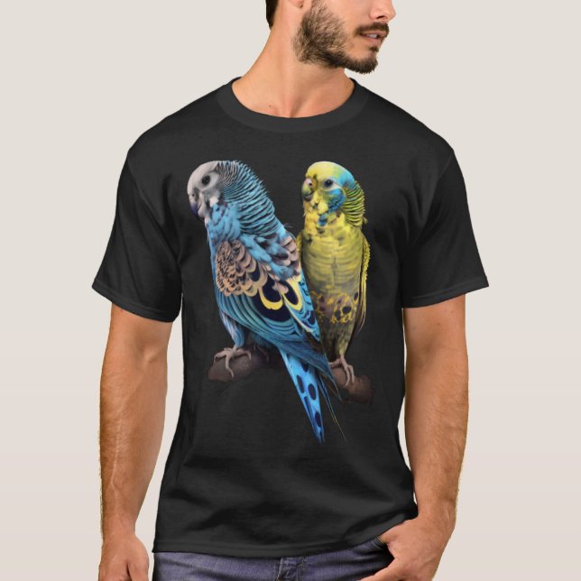 Budgie Budgies Budgerigar Parakeet Birds Birdwatch T-Shirt (Front)