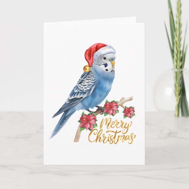 Budgie Christmas Card (Front)