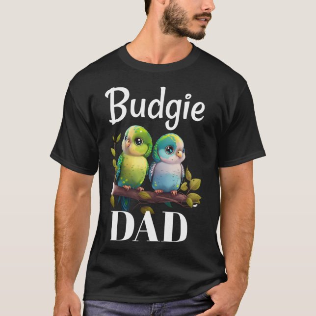 Budgie Dad Budgerigar Parakeet Bird Pullover Hoodi (Front)