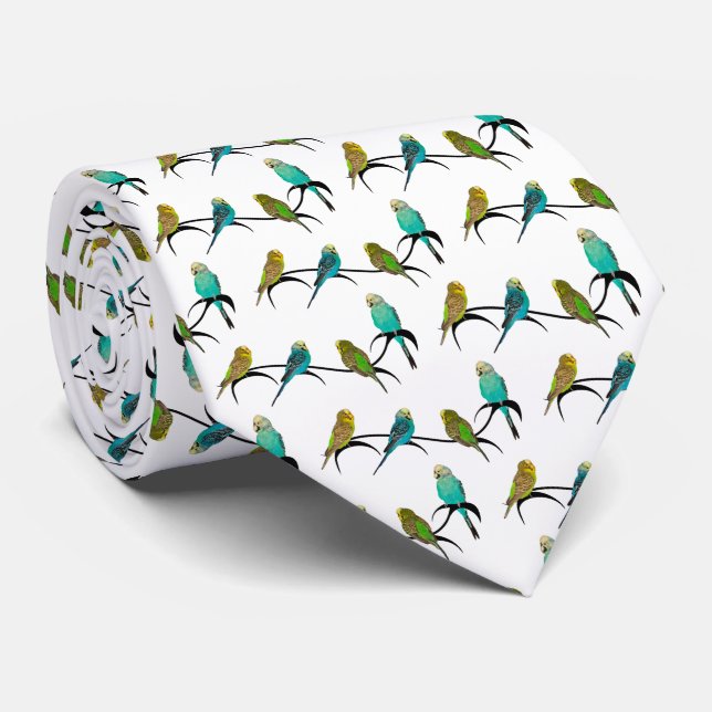 Budgie Frenzy Tie Double Sided Print (Rolled)