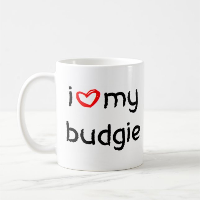 budgie heart coffee mug (Left)
