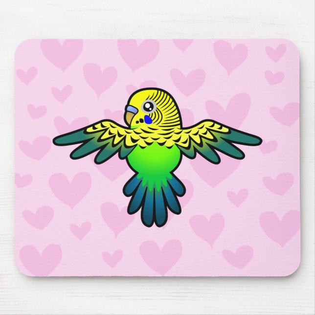 Budgie Love Mouse Pad (Front)