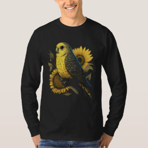 Budgie Mom Budgerigar Sunflower Parakeet Bird Moth T-Shirt