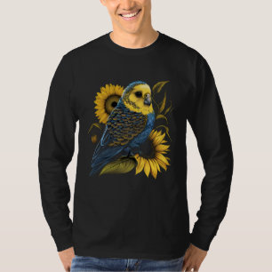 Budgie Mom Budgerigar Sunflower Parakeet Bird Moth T-Shirt