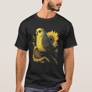 Budgie Mom Budgerigar Sunflower Parakeet Bird Moth T-Shirt