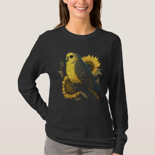 Budgie Mom Budgerigar Sunflower Parakeet Bird Moth T-Shirt