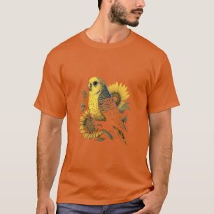 Budgie Mum Budgerigar Sunflower Parakeet Bird frie T-Shirt