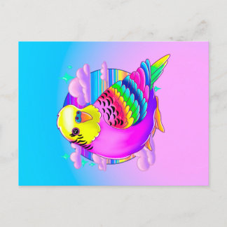 Budgie Neon Postcard