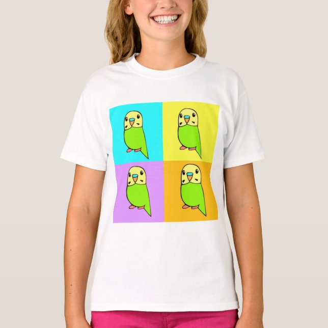 Budgie Pop Art T-Shirt (Front)