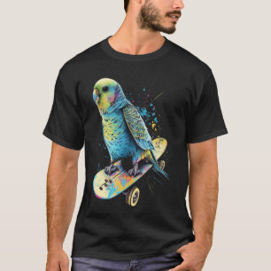 Budgie Skateboard Budgerigar Parakeet Bird  2 T-Shirt