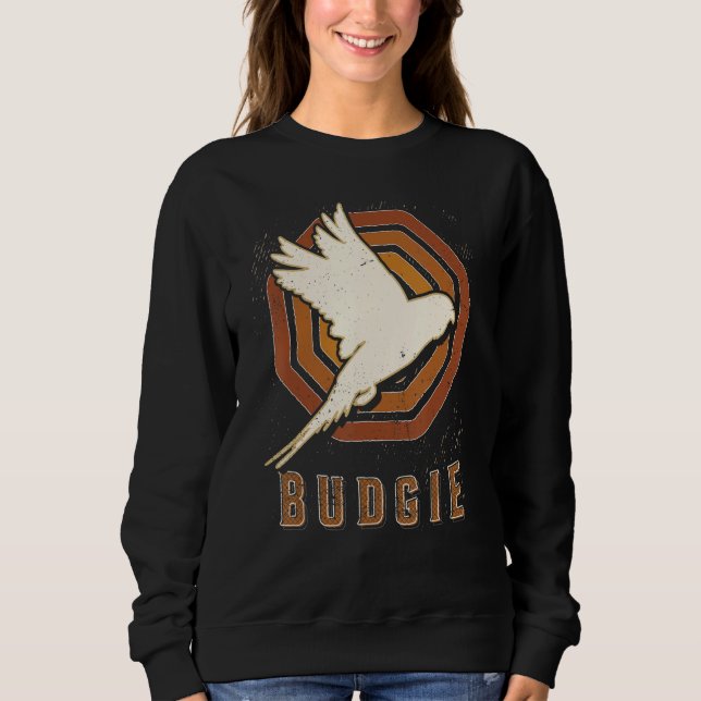 Budgie Vintage Retro Classic Animal Love Sweatshirt (Front)