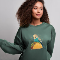 Budgie with Taco | Quirky Bird Lover's Delight