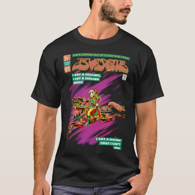 BudgieComic Book Cover Style T-Shirt (Front)