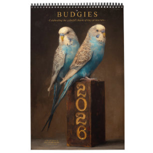 BUDGIES 2026 Parakeets Art Calendar