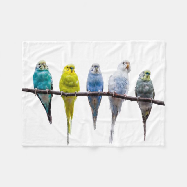 Budgies Fleece Blanket (Front (Horizontal))