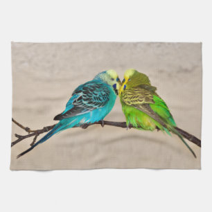 Budgies in Love Kitchen Towel