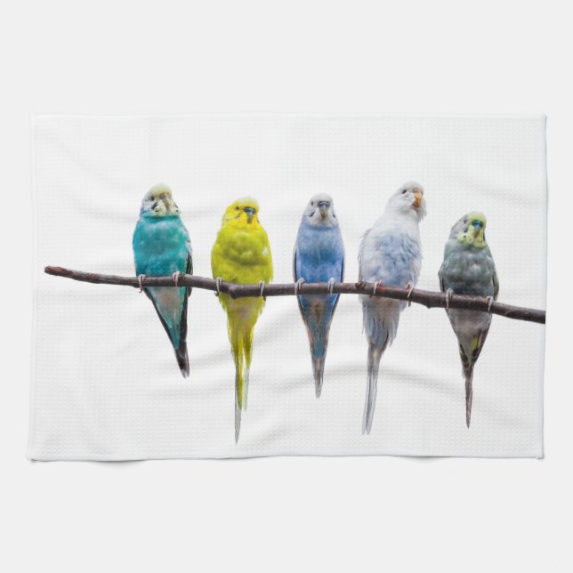 Budgies Tea Towel (Horizontal)