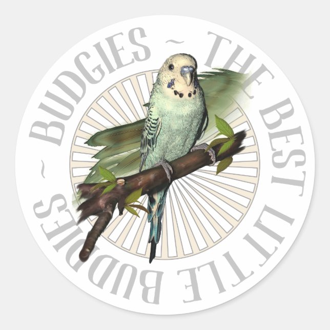 Budgies The Best Little Buddies Classic Round Sticker (Front)