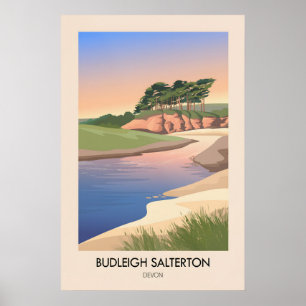 Budleigh Salterton Devon Seaside Travel Poster