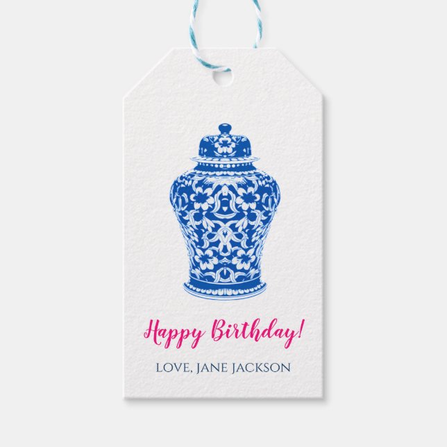 Bue Ginger Jar Gift Tag (Front)