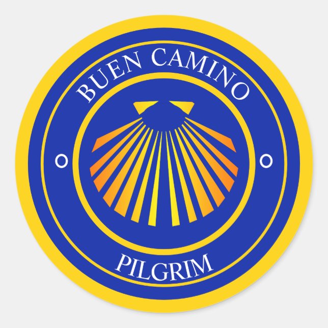 Buen Camino pilgrims  Classic Round Sticker (Front)