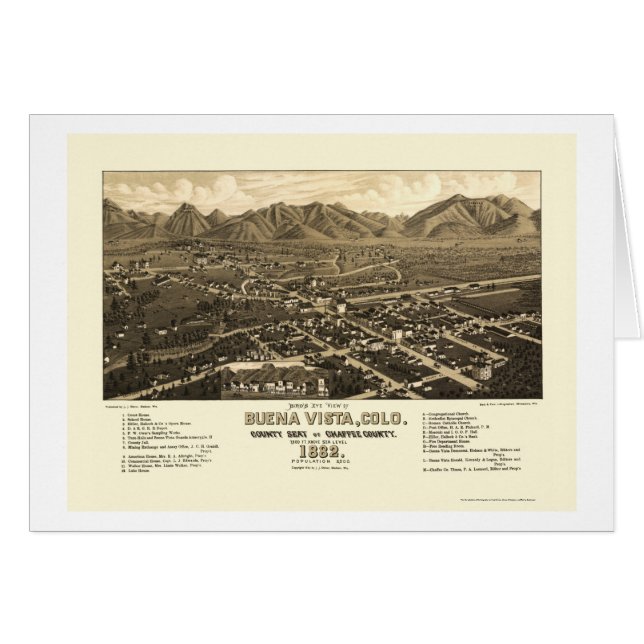 Buena Vista, CO Panoramic Map - 1882 (Front Horizontal)