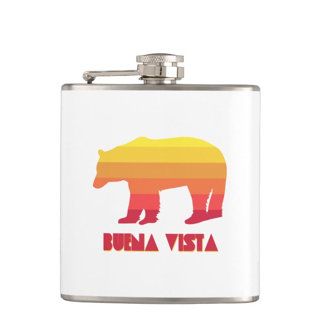 Buena Vista Colorado Rainbow Bear Hip Flask (Front)