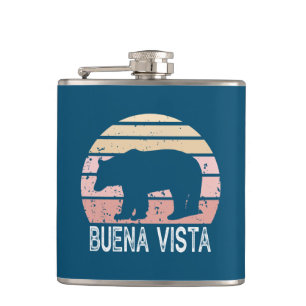Buena Vista Colorado Retro Bear Hip Flask