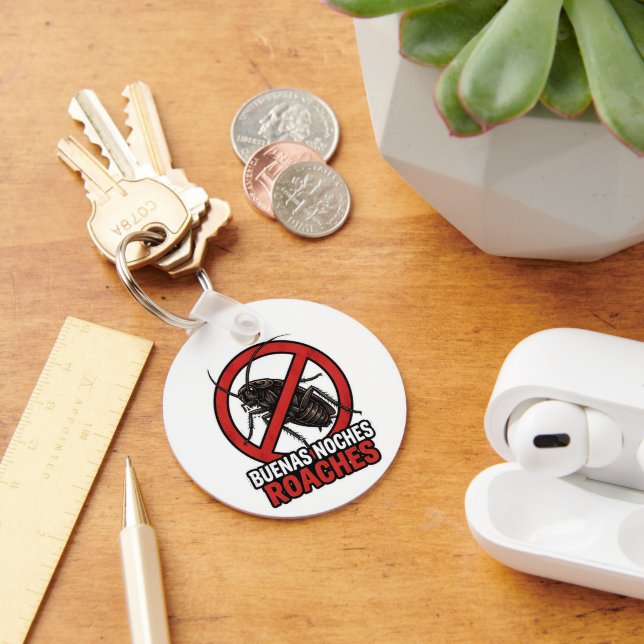 Buenas Noches Roaches – Funny Anti Bug Bilingual Key Ring (Desk)