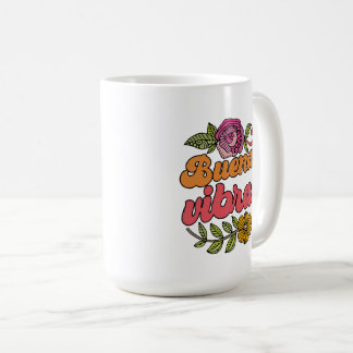 Buenas Vibras | Good Vibes Spanish Quote Sticker Coffee Mug