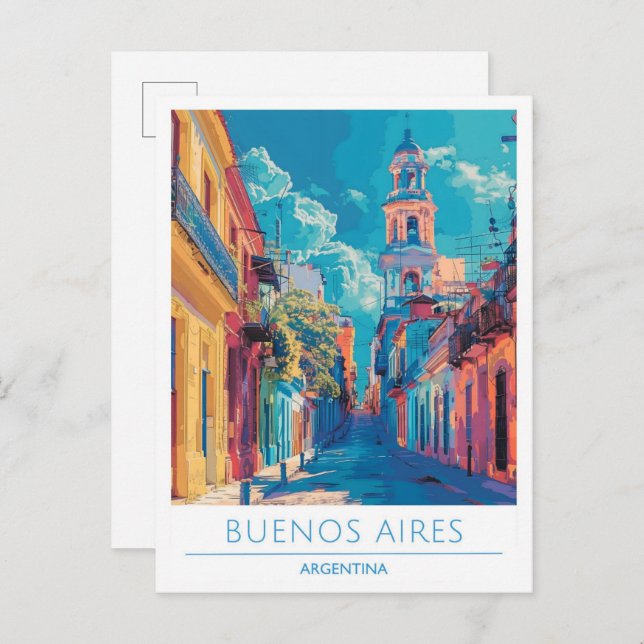 Buenos Aires Argentina Art Vintage Travel  Postcard (Front/Back)