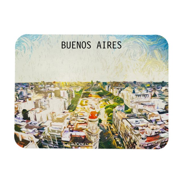 Buenos Aires Argentina CItyscape Painting Magnet (Horizontal)