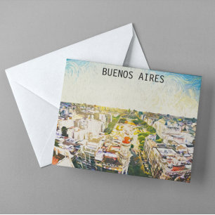 Buenos Aires Argentina CItyscape Painting Postcard