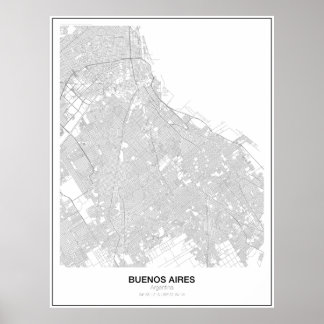 Buenos Aires, Argentina Minimalist Map Poster