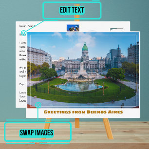 Buenos Aires Argentina Panorama  Postcard