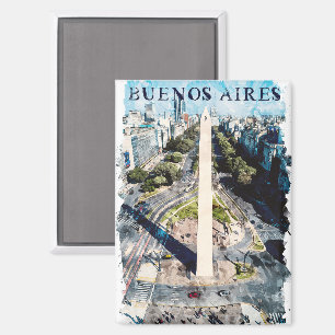 Buenos Aires Argentina Skyline illustration Magnet